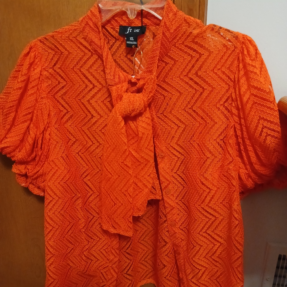 Womens Orange Blouse size XL